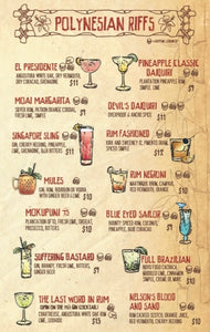 Tiki Underground 2024 Cocktail Menu